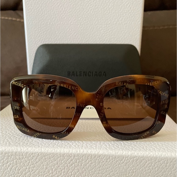 BALENCIAGA Paris D-Frame Sunglasses Havana  Brown - Picture 10 of 16